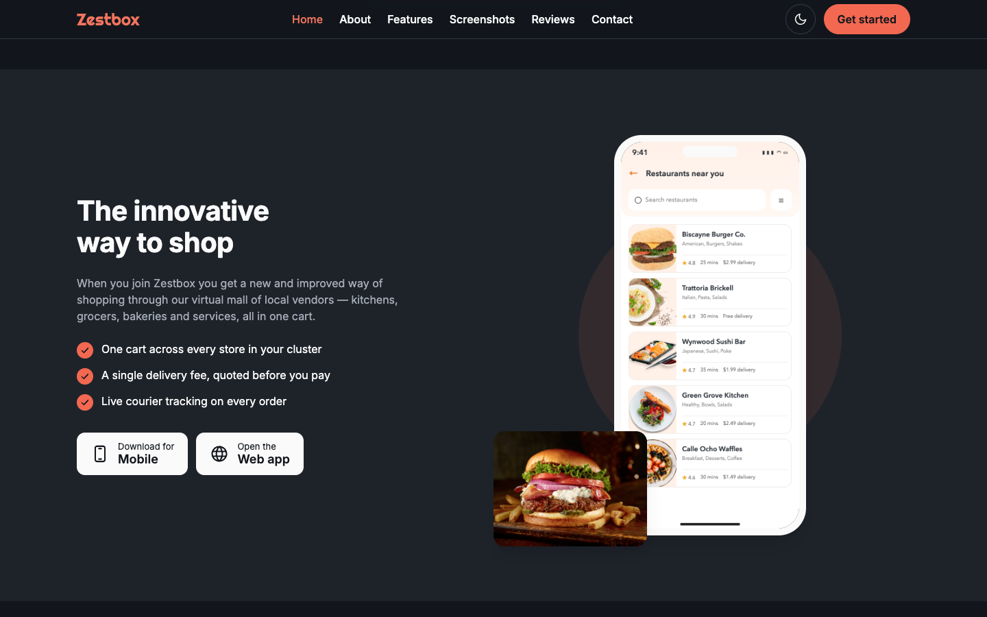Zestbox website template preview 4