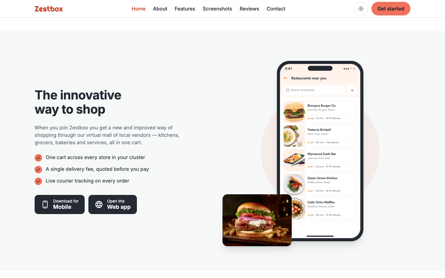 Zestbox website template preview 3