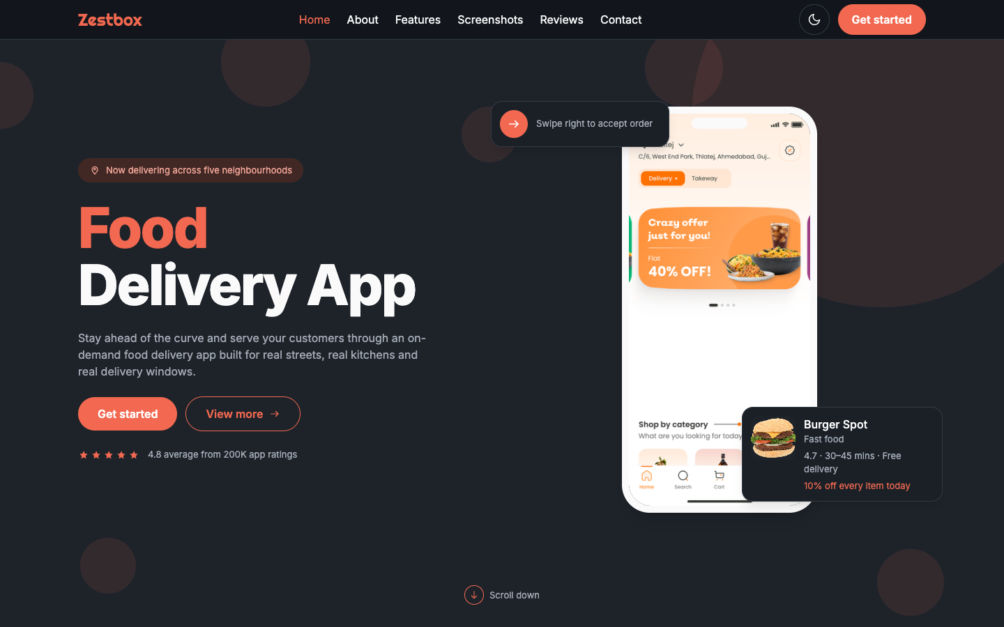 Zestbox website template preview 2