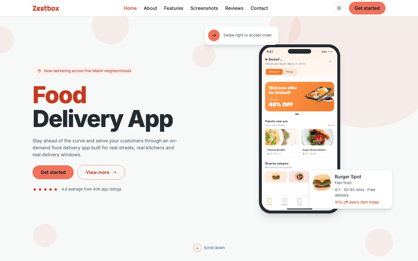 Zestbox website template preview