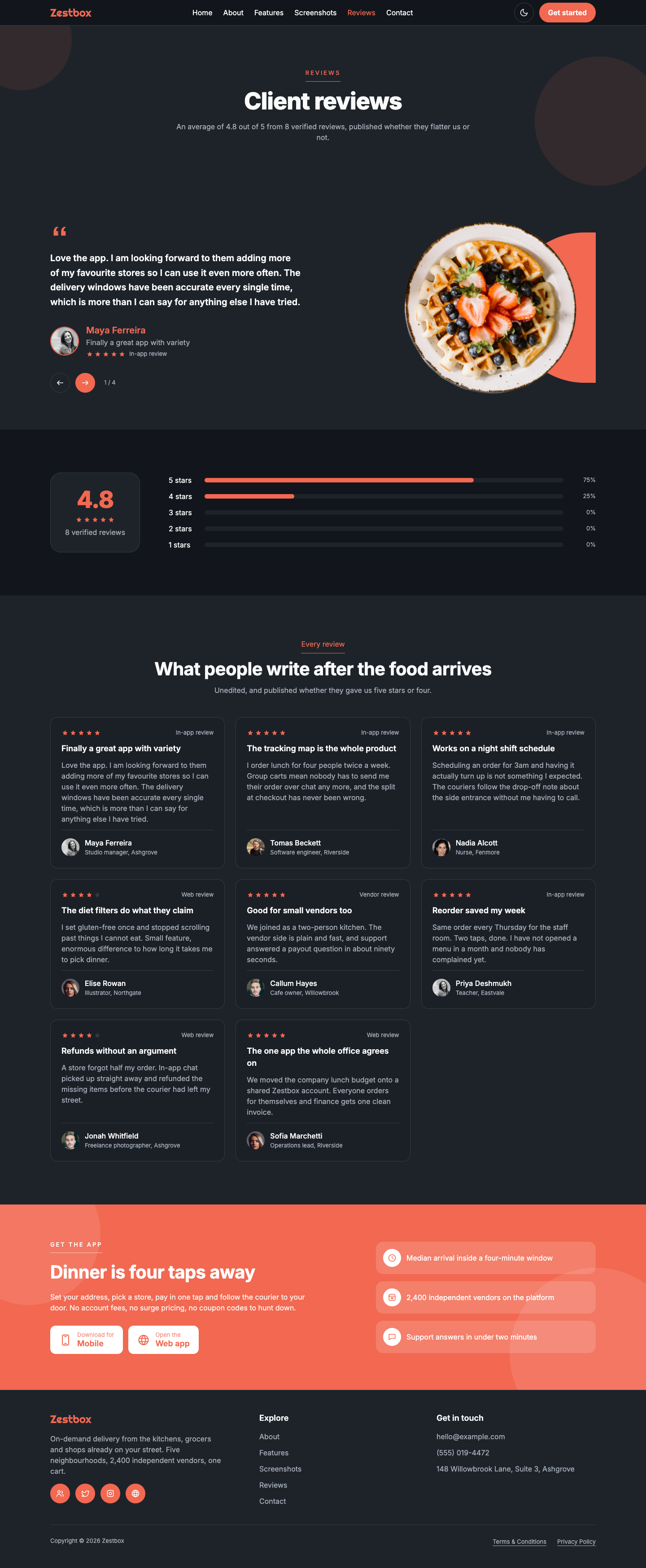 Zestbox website template preview 9