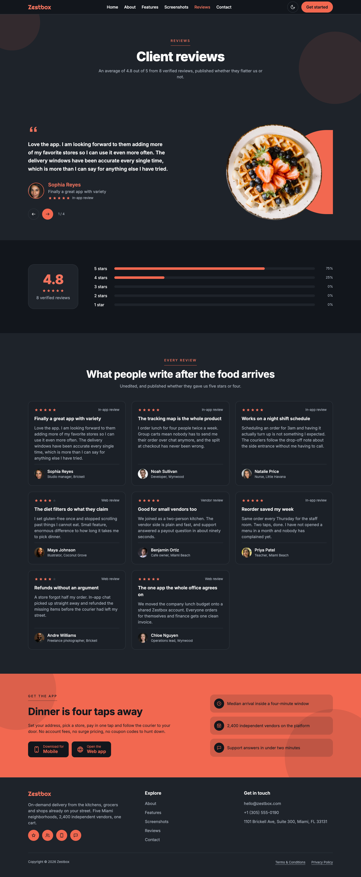 Zestbox website template preview 9