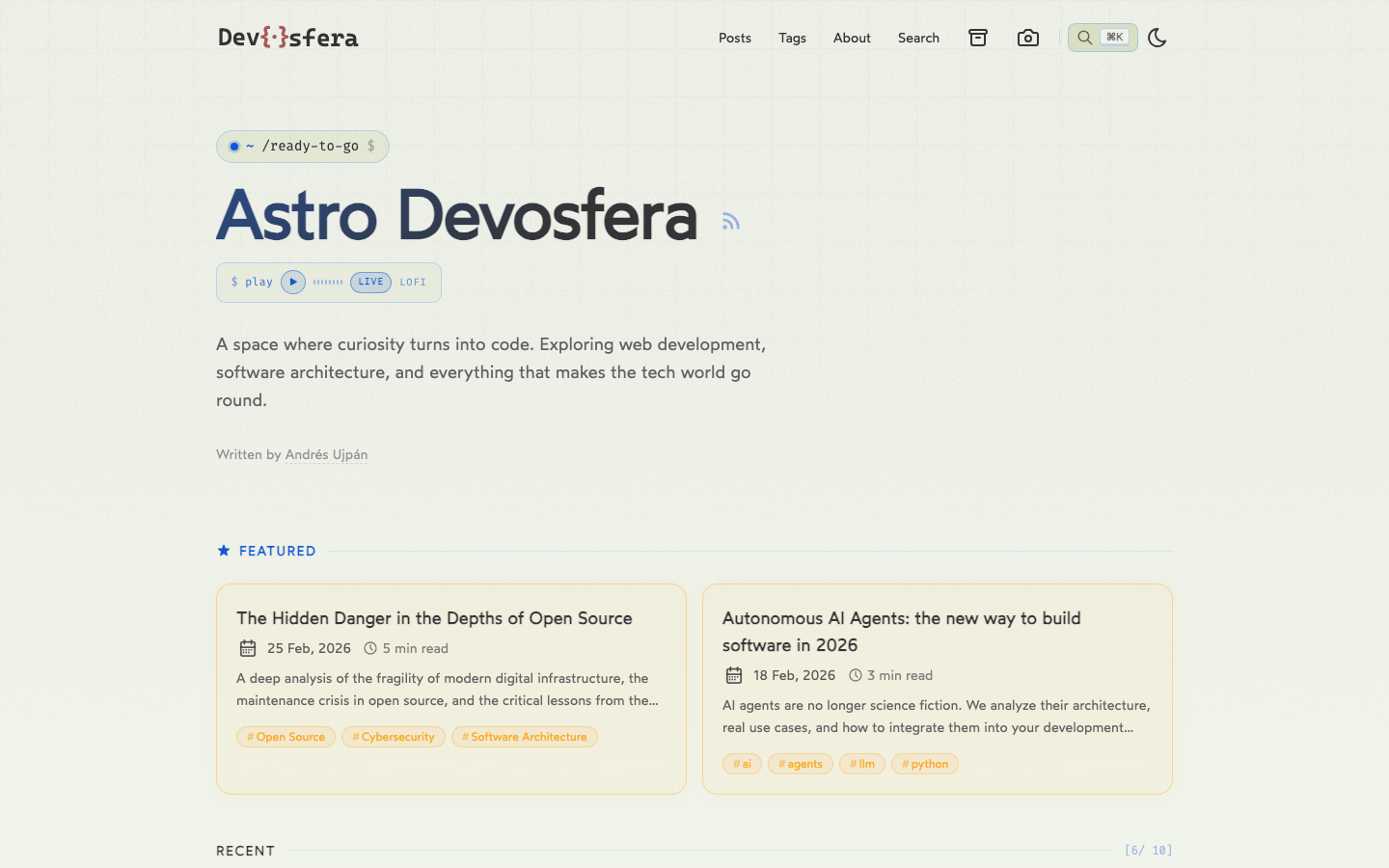 Blog website template preview