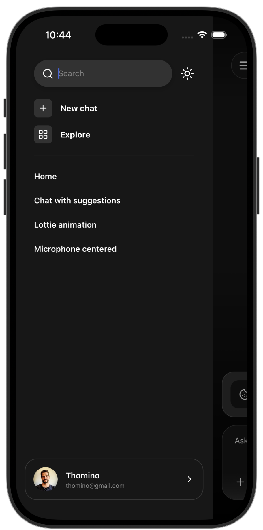 Chat app template — screen 2