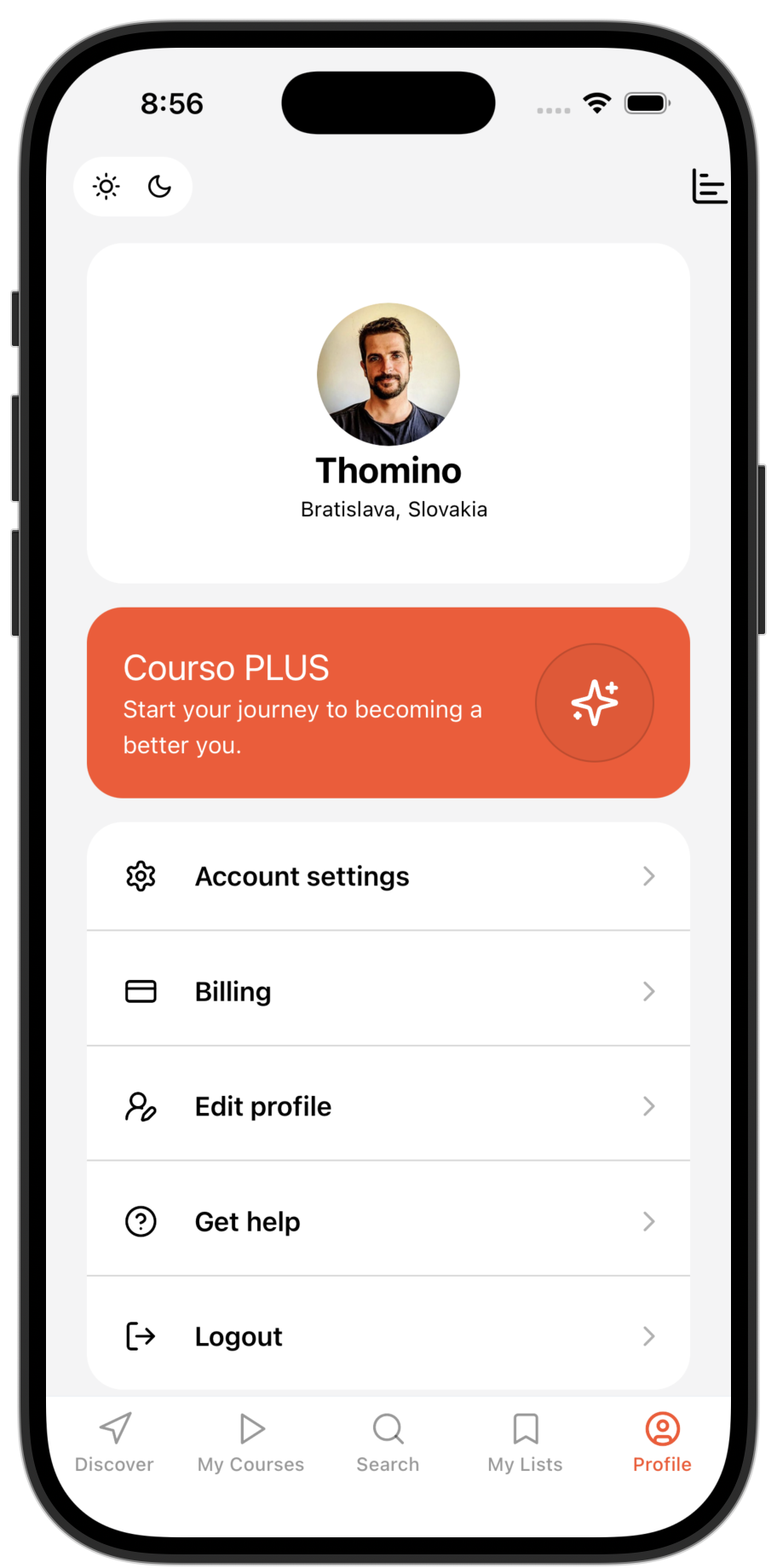 Courses app template — screen 5