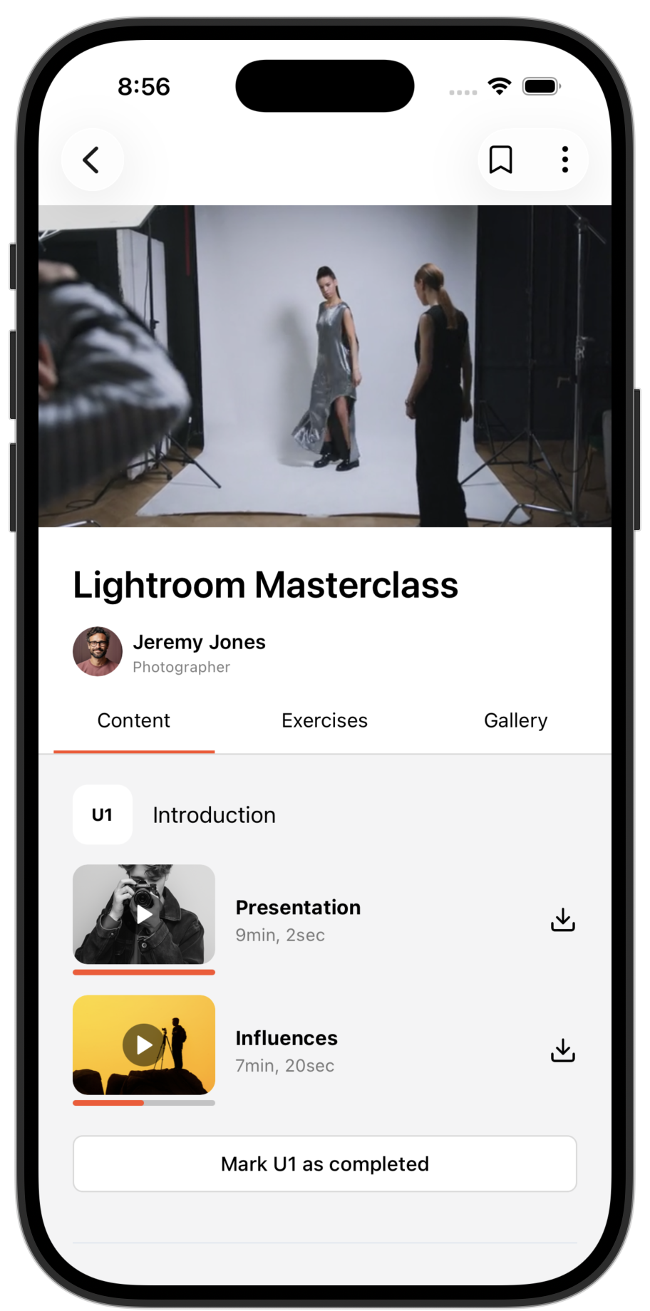 Courses app template — screen 7