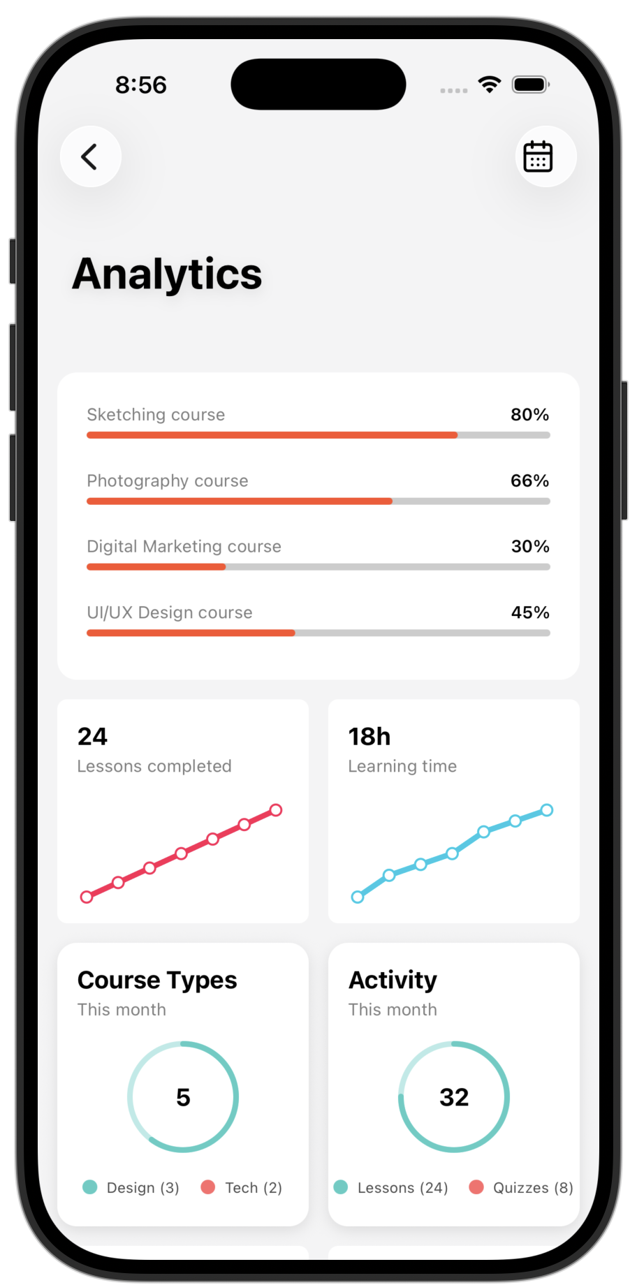 Courses app template — screen 9