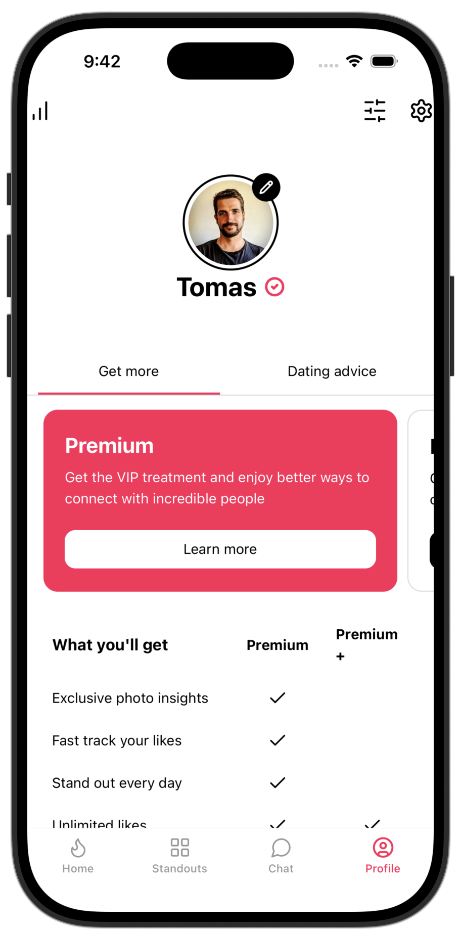 Dating app template — screen 4
