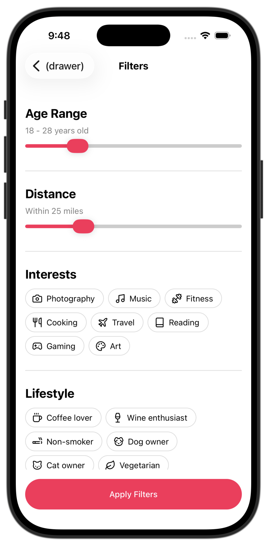 Dating app template — screen 6