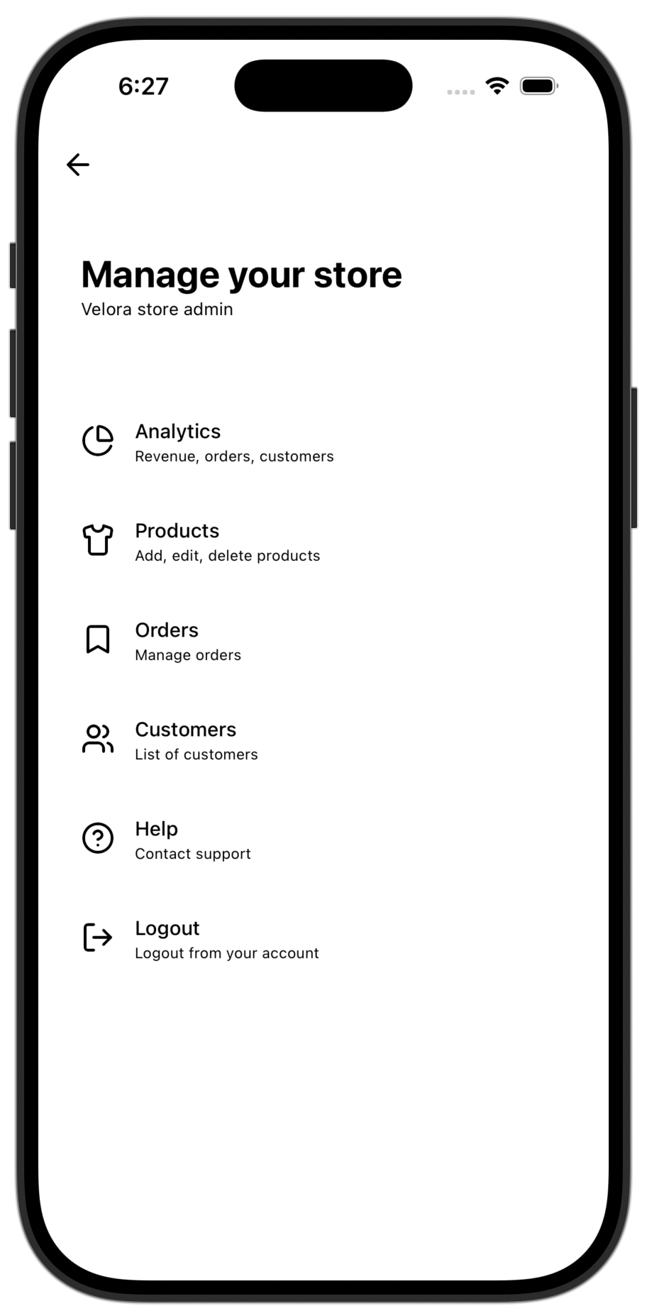 Ecommerce app template — screen 7