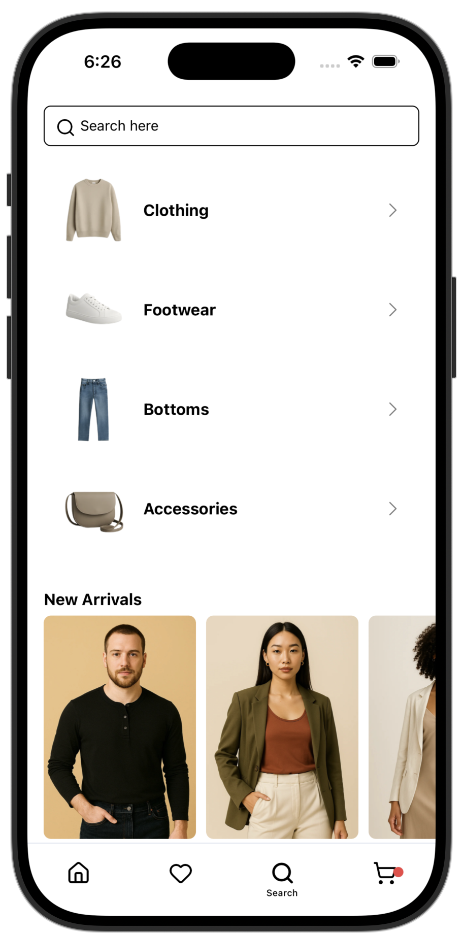 Ecommerce app template — screen 3