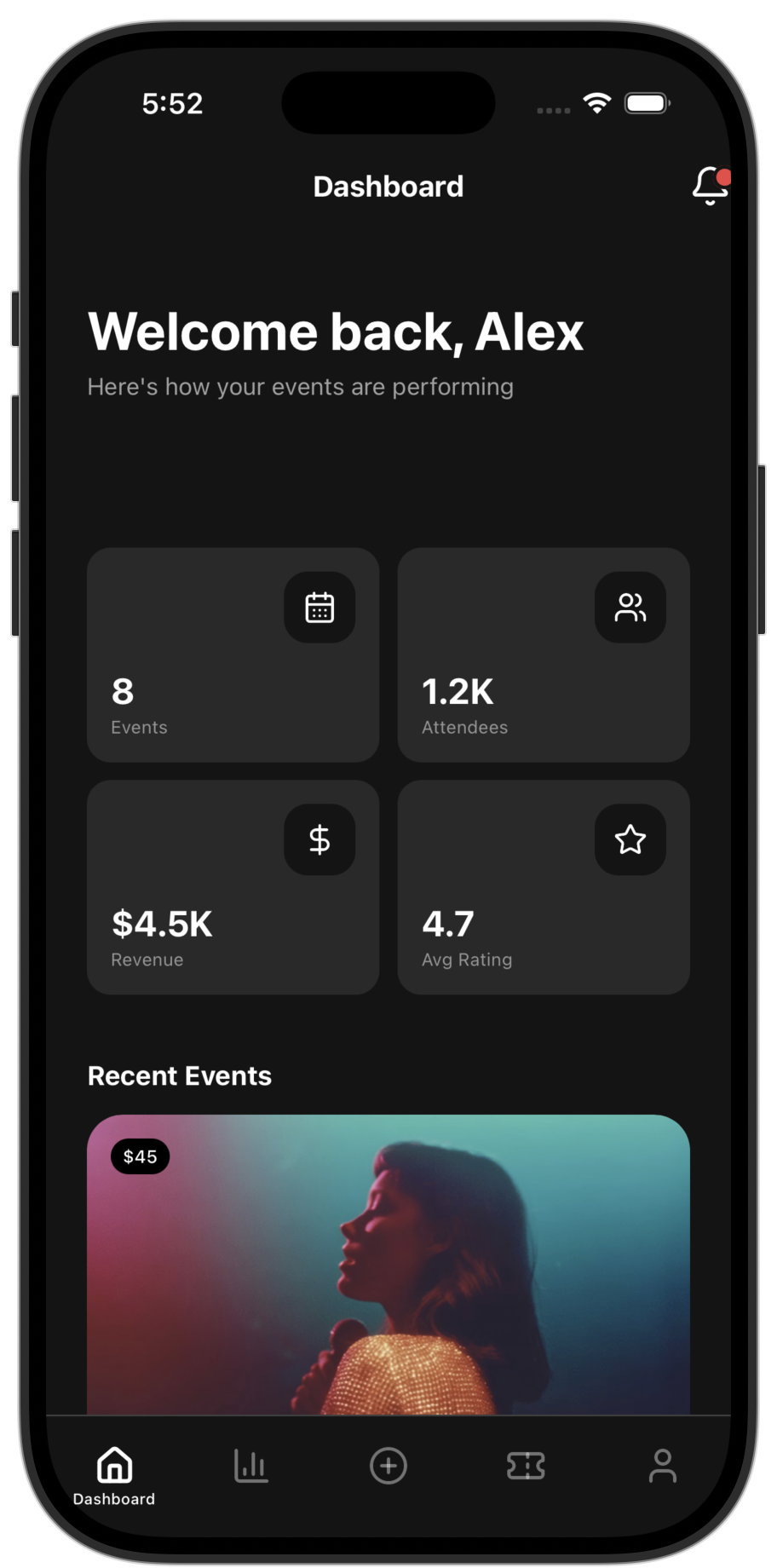 Events app template — screen 6