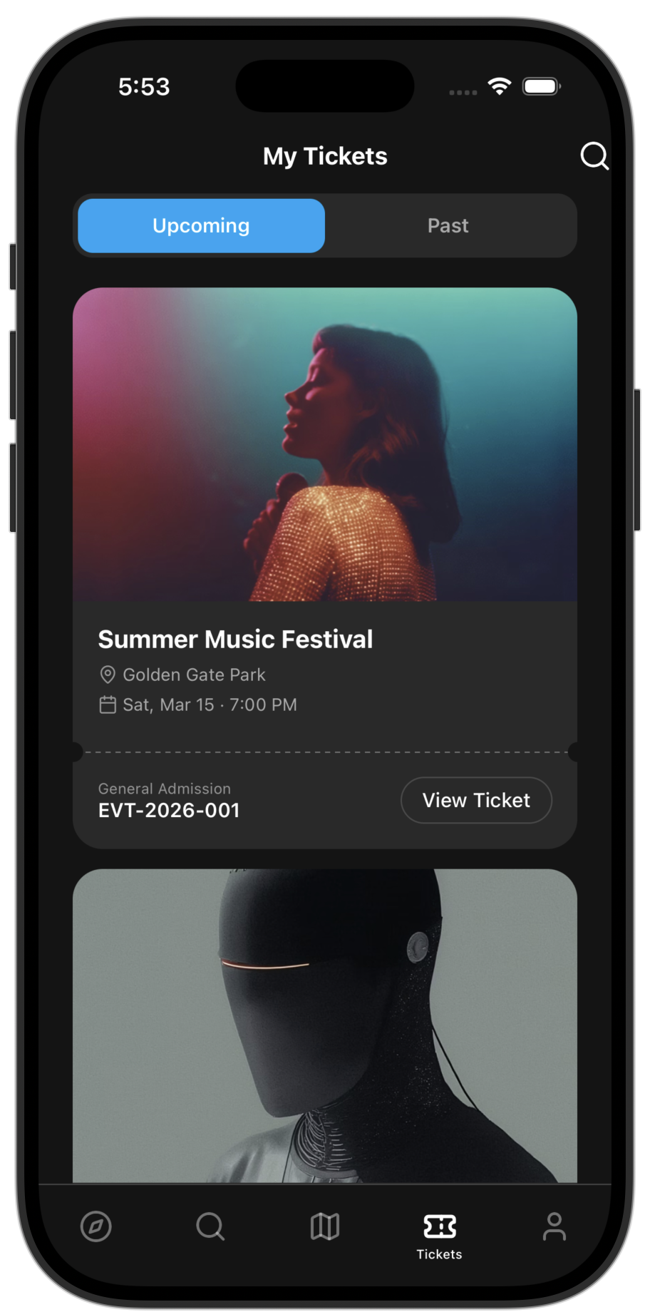 Events app template — screen 4