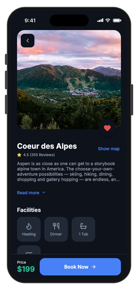 Aspen Travel mobile app template screenshot 3