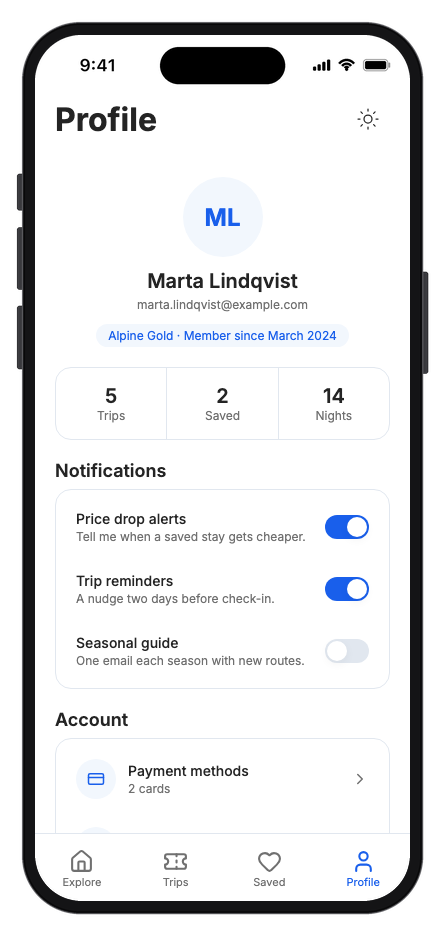 Aspen Travel mobile app template screenshot 6