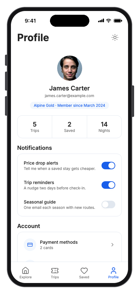 Aspen Travel mobile app template screenshot 6