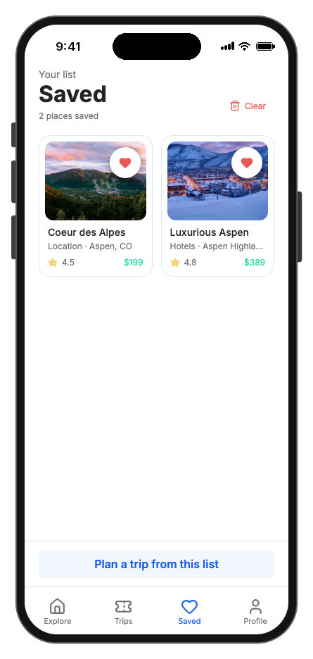 Aspen Travel mobile app template screenshot 7