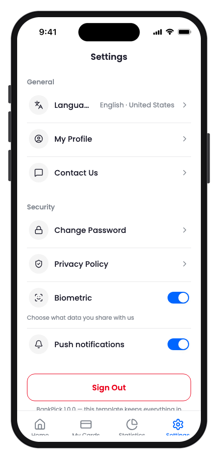 BankPick mobile app template screenshot 5