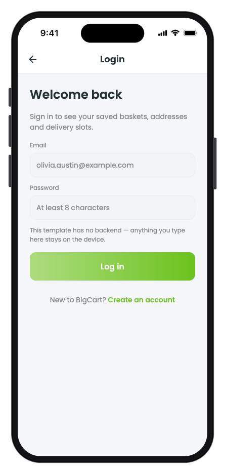 BigCart mobile app template screenshot 6