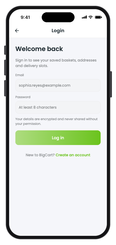 BigCart mobile app template screenshot 6