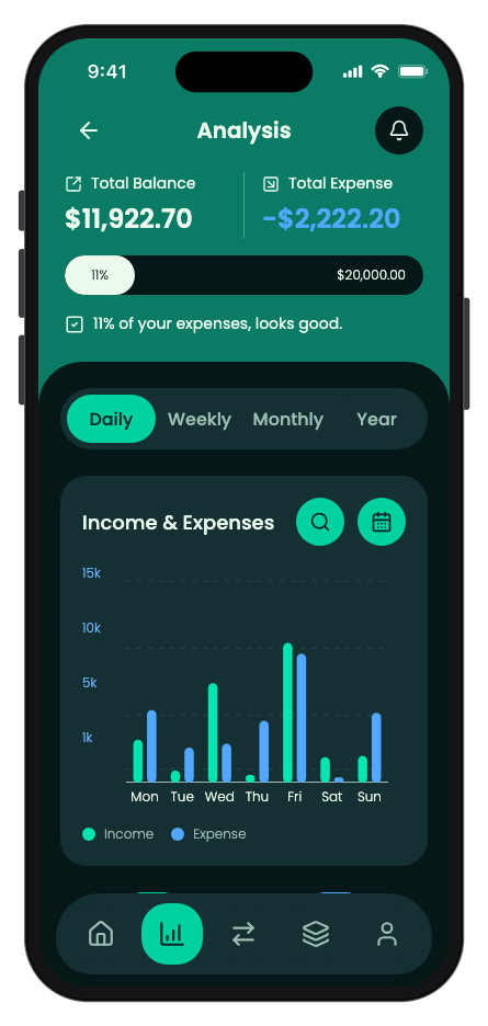BudgetWise mobile app template screenshot 3