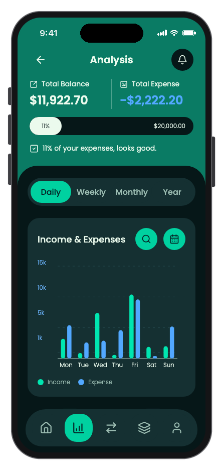 BudgetWise mobile app template screenshot 3