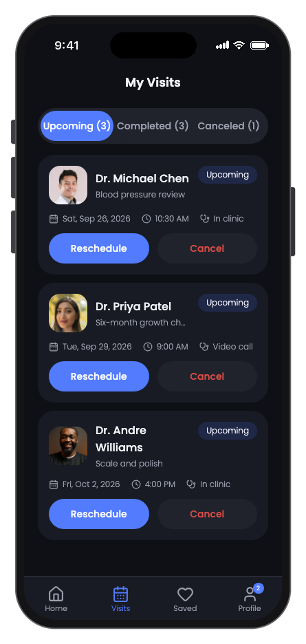 Clinicly mobile app template screenshot 2