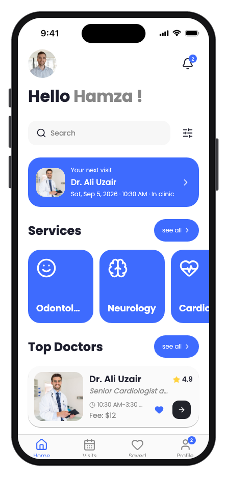 Clinicly mobile app template preview