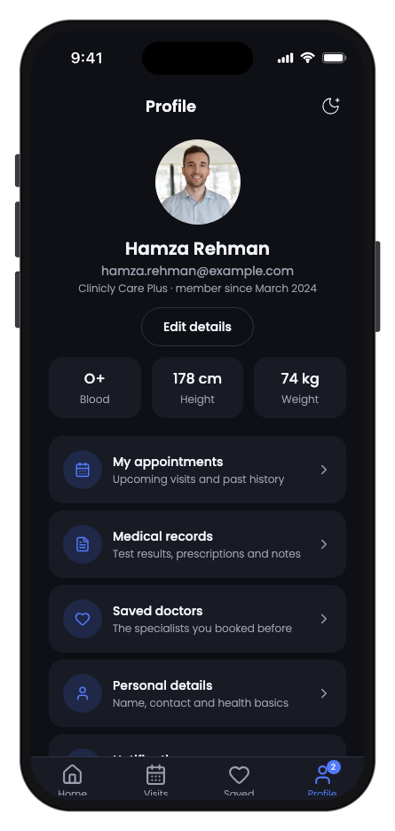 Clinicly mobile app template screenshot 5