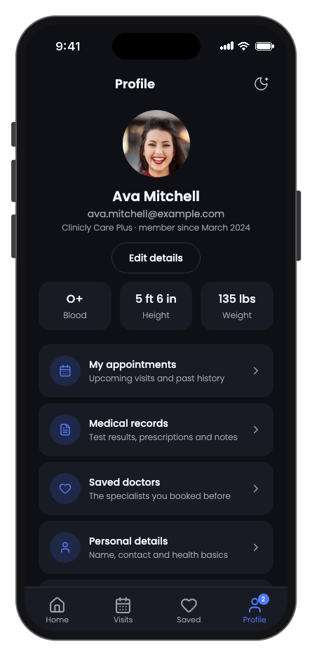 Clinicly mobile app template screenshot 5