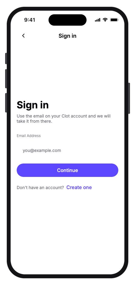 Clot mobile app template screenshot 9