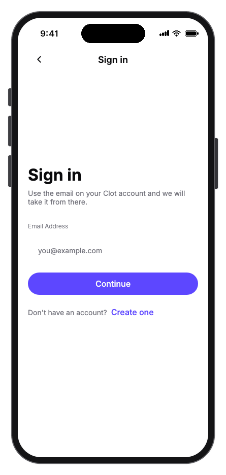 Clot mobile app template screenshot 9