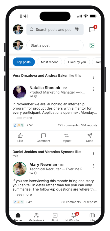 Connectly mobile app template preview
