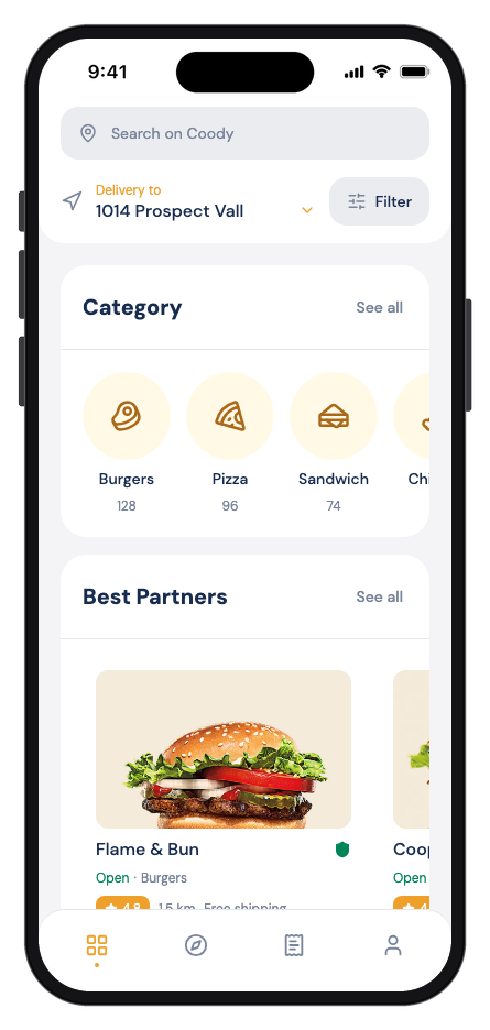 Coody mobile app template preview