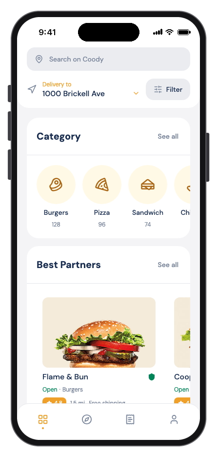Coody mobile app template preview