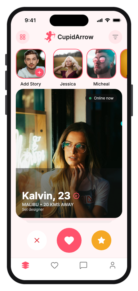 CupidArrow mobile app template preview