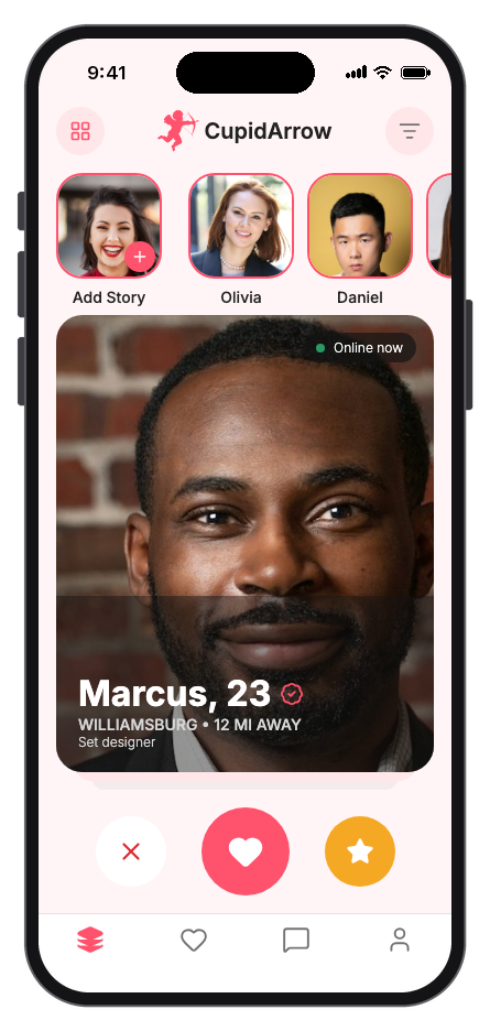 CupidArrow mobile app template preview
