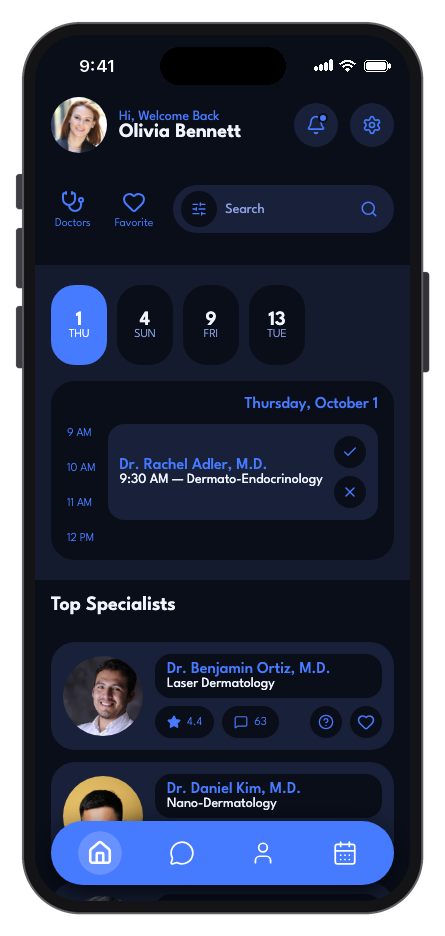 DermaCare mobile app template screenshot 9