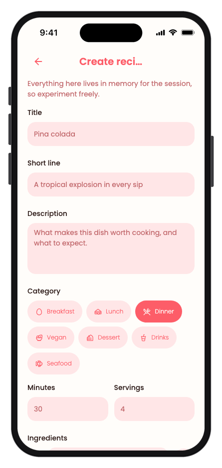 DishDash mobile app template screenshot 2