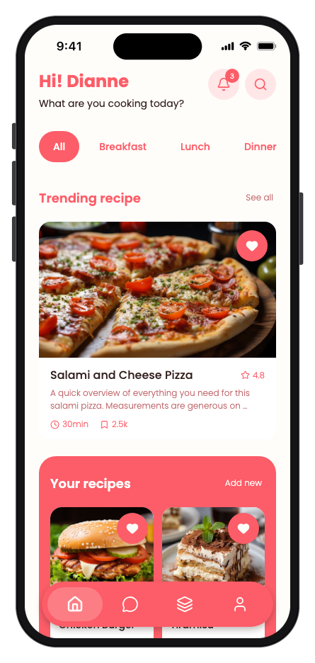 DishDash mobile app template preview