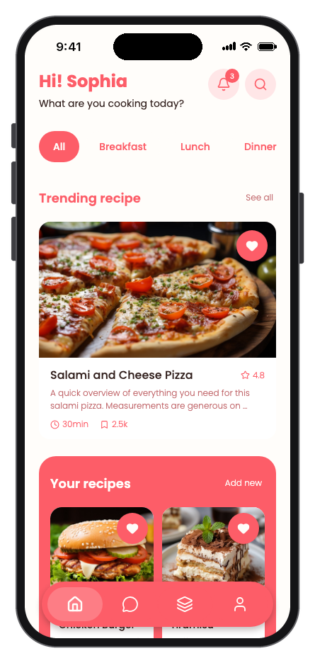 DishDash mobile app template preview