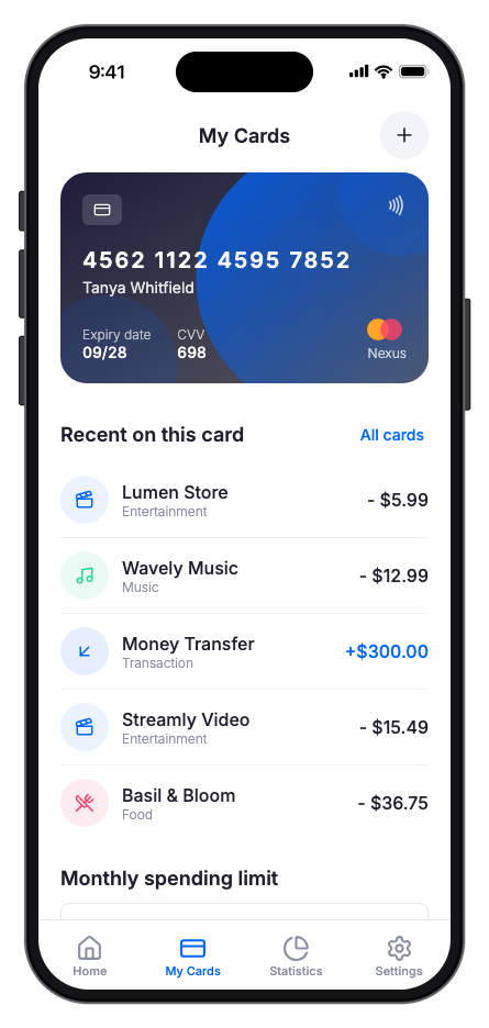 Finora mobile app template screenshot 2