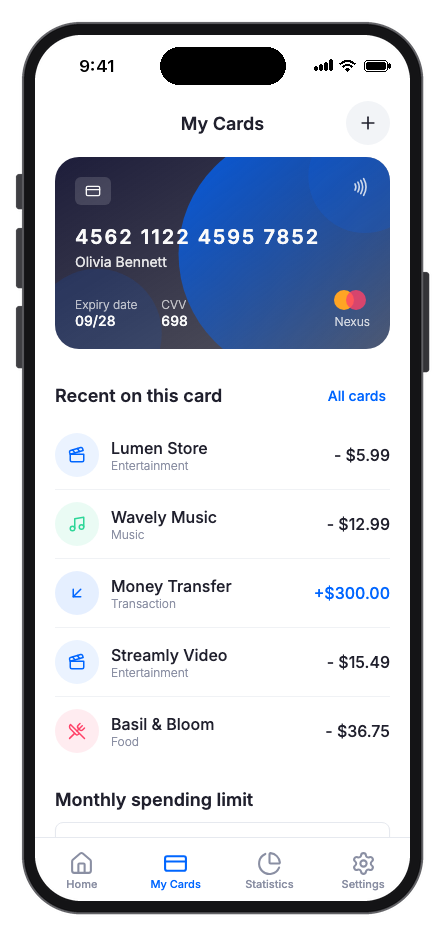 Finora mobile app template screenshot 2