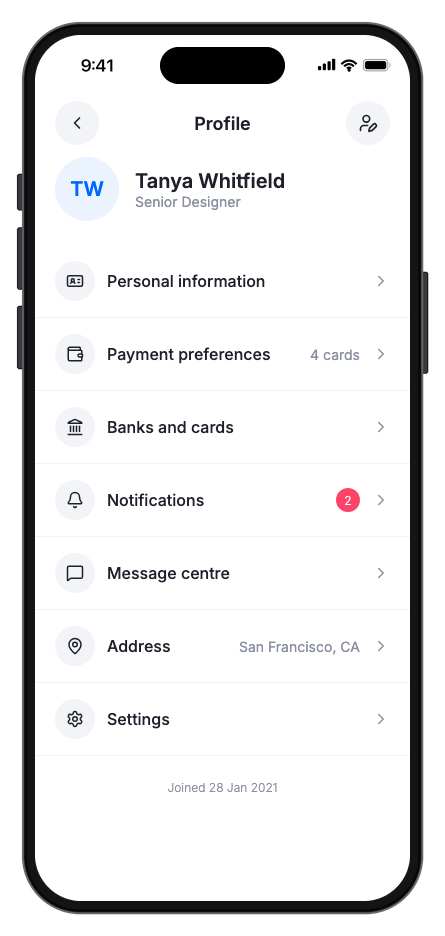 Finora mobile app template screenshot 4