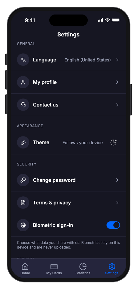Finora mobile app template screenshot 8