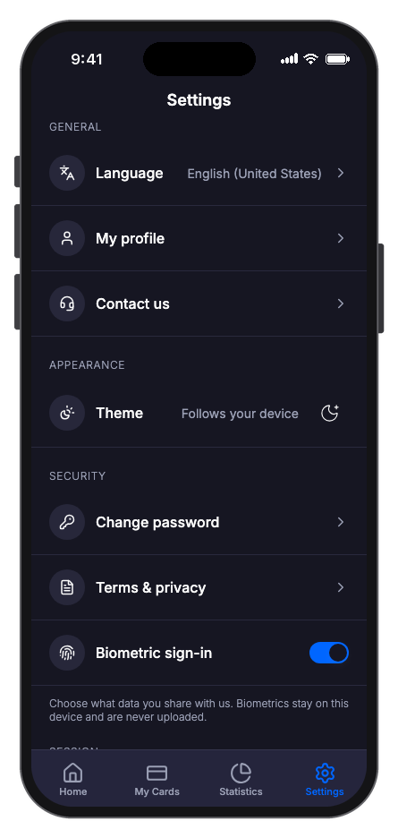 Finora mobile app template screenshot 8