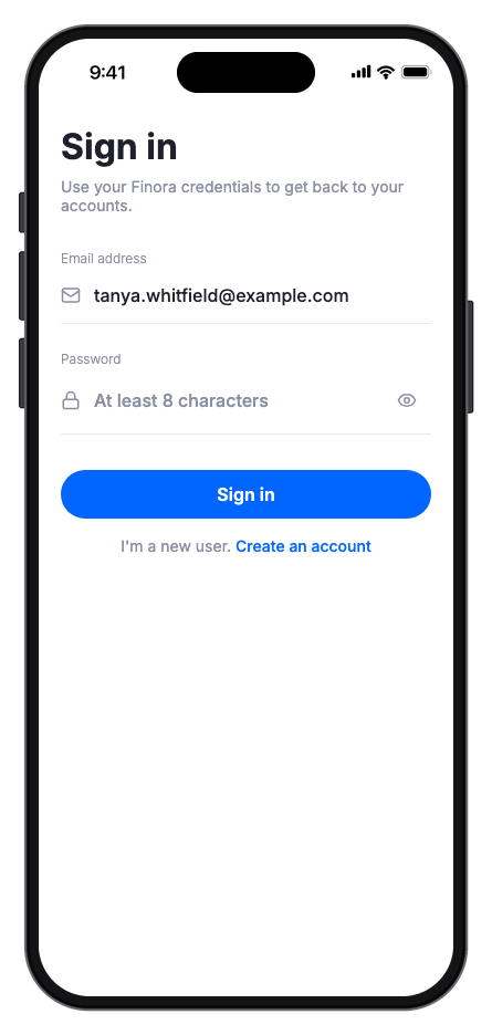 Finora mobile app template screenshot 6