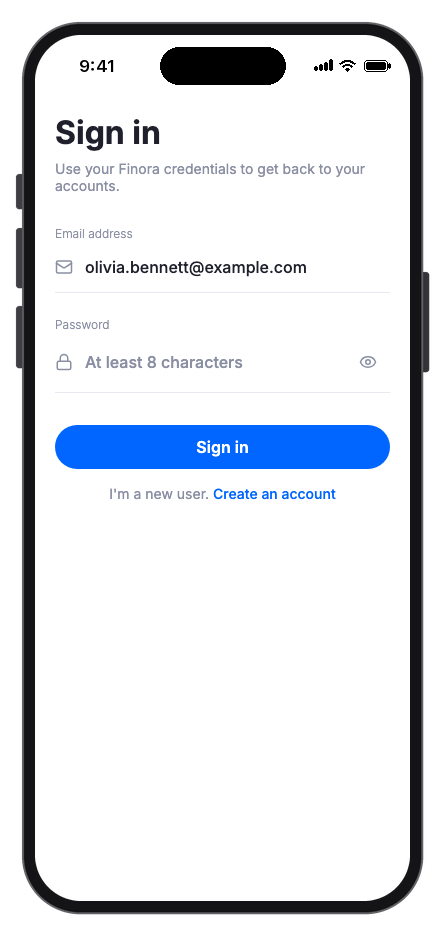 Finora mobile app template screenshot 6