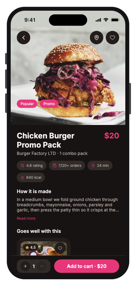 Food Couriers mobile app template screenshot 5