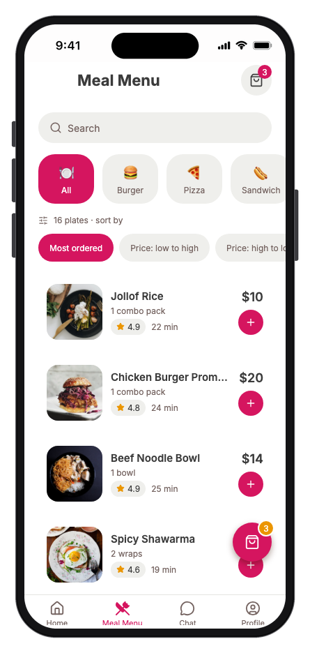 Food Couriers mobile app template screenshot 6